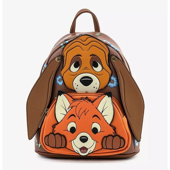 Disney Handbags - Loungefly Disney The Fox And The Hound Copper & Tod Floral Mini Backpack NWT​